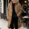 thumbnail image 2 of Atkumj Trench Coat Men Solid Color Hooded Long Winter Overcoat Stylish Long Sleeve Button Down Front Winter Coats XL, 2 of 9