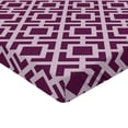 thumbnail image 4 of Ambesonne Abstract Fitted Sheet, Squares Pattern Winery Art, King Size, Purple Lilac, 4 of 5