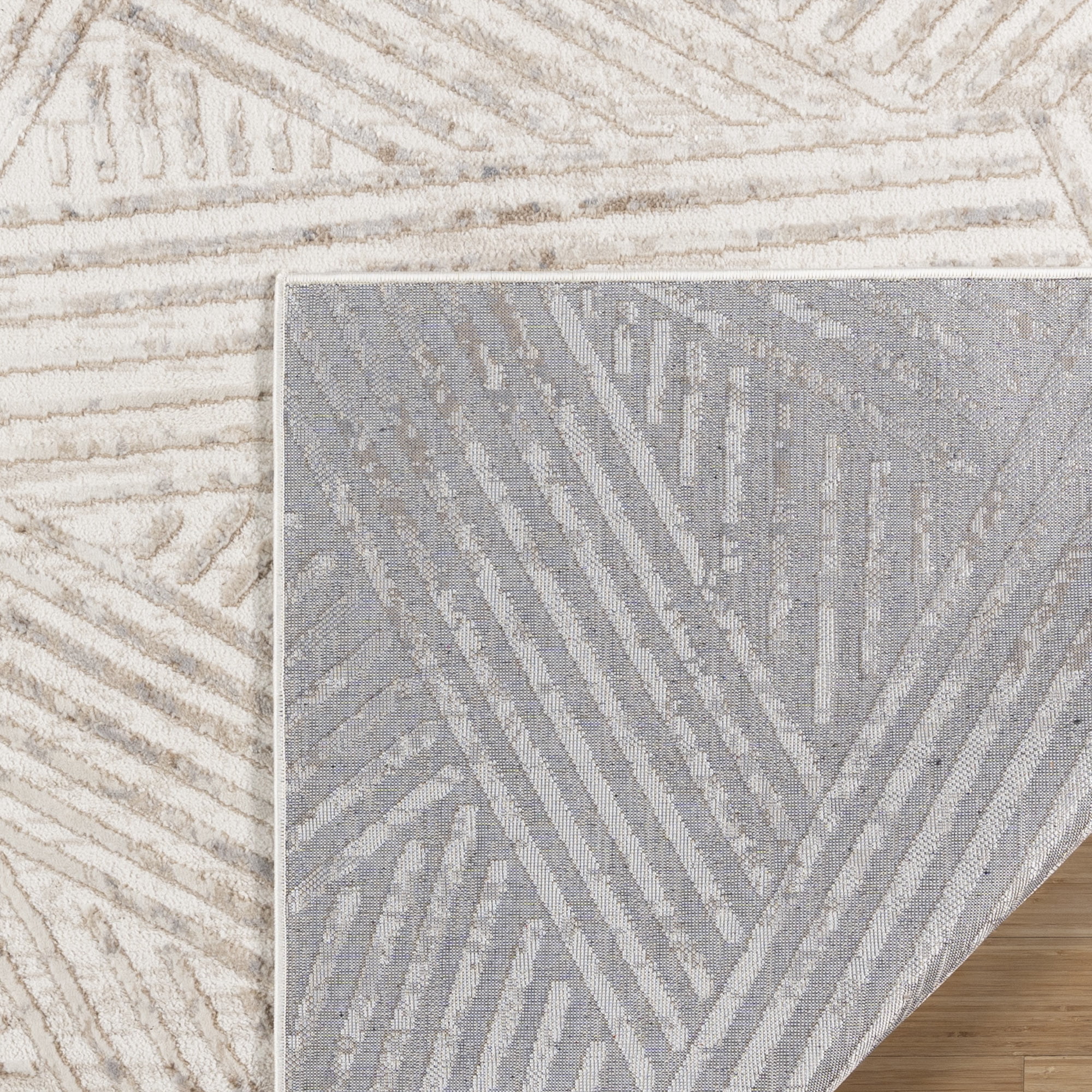 Arlo Takara Modern Abstract Beige Area Rug, 9x13