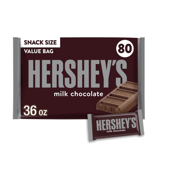 HERSHEY'S Milk Chocolate Bars, Snack Size, 80 pcs.