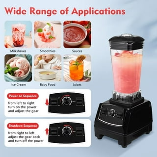 10 Speed Heavy-Duty Commercial Blender Equipped PC Jar Sauce Juicer Smoothies Food Processor for Restaurants Coffee Shop 3 Time Set 35000 RPM 2HP 110