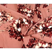 2 Way Stretch Pink Mocha White Red Roses Liverpool Multi-color Fabric