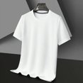 thumbnail image 1 of Nouveau T-shirt à Manches Courtes Col Rond Gaufré pour Hommes, 1 of 5