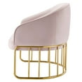 thumbnail image 6 of Armchair Accent Chair, Pink, Velvet, Modern Contemporary, Mid Century Living Hotel Lounge Cafe Lobby, 6 of 8