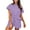 Purple, variant on pstuiky Pajama Sets for Women 2 Piece, Women Print Short Sleeve Round Neck Blouses Shirts Sets and Shorts Slim Fit Comfy Plus Size Lounge Womens Loungewear Set Save Big Coffee L