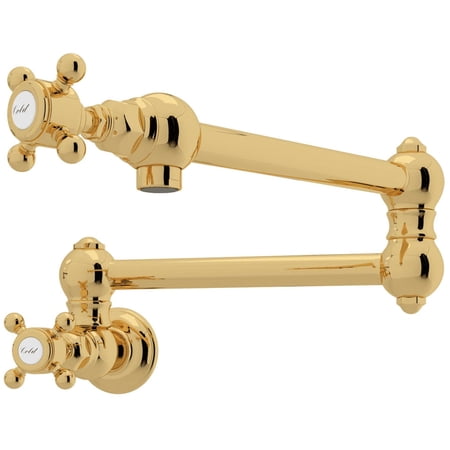 Rohl A1451xm-2 Italian Country Kitchen 1.5 GPM Wall Mounted Single Hole Pot Filler - Brass