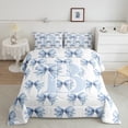 thumbnail image 3 of Feelyou Blue Princess Bowknot Bedding Comforter Set for Kids, Initial B Letter Twin Comforter Sets, Watercolor Ribbon Reversible Bedding Set, Luxury Bedroom Decor, 2-Piece, 3 of 9