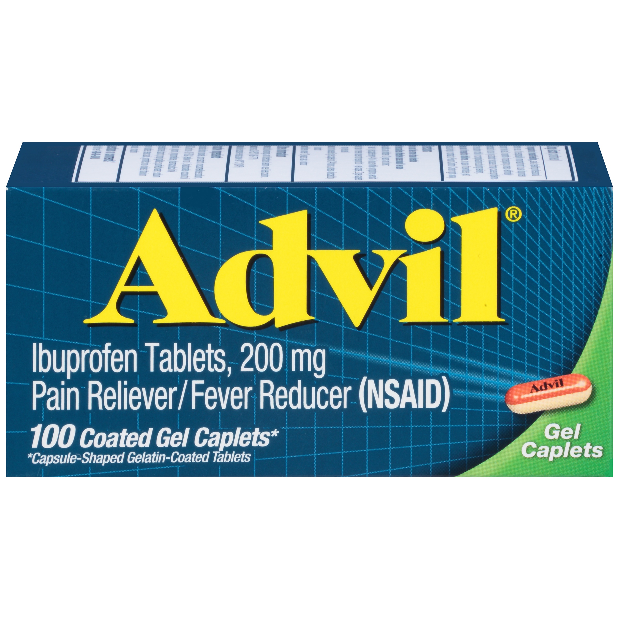 Advil® Pain Reliever/Fever Reducer (Ibuprofen) Gel Caplets 200mg 100 ct Box
