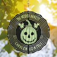 thumbnail image 3 of Stylish Metal Hanging Wind Spinners & Chimes - Hypnotic Pumpkin Design with Butterflies for Yard & Garden Decor, 3 of 6