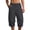 Grey@GC@, variant on CONZONE Mens Baggy Linen Capri Pants Wide Leg Pants for Men Trendy Elastic Waist Solid Soft Casual Joggers Pant With Pockets