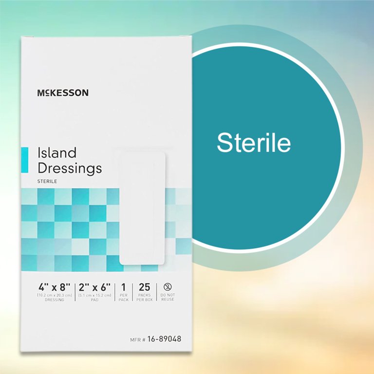 McKesson Island Dressing, Non-Adherent Gauze Pad for Wound Care, 4