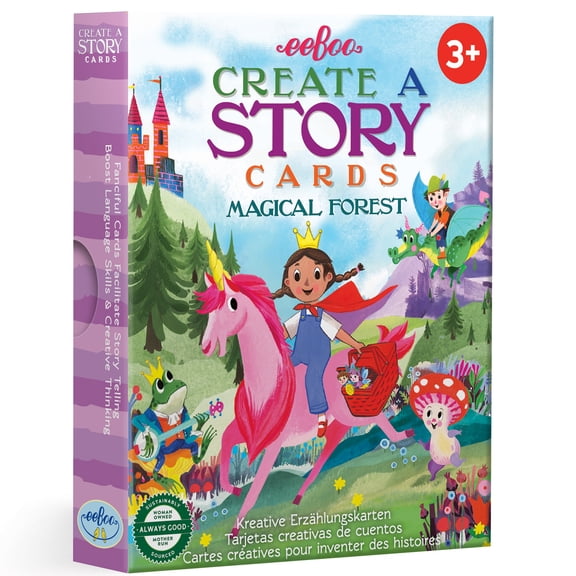 eeBoo: Create A Story Cards: Magical Forest - 36 Flash Cards, Boosts Language Skills & Creative Thinking, Story Telling Activity For Kids Ages 3 