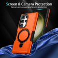 thumbnail image 5 of Decase Magnetic Stand Phone Case for Samsung Galaxy S25 Ultra,Hard PC+Soft TPU+Fulcrum Bracket Phone Case,Shockproof Anti-Drop Protective Cover,Military Cases Bult-in Hidden Bracket,Orange, 5 of 9