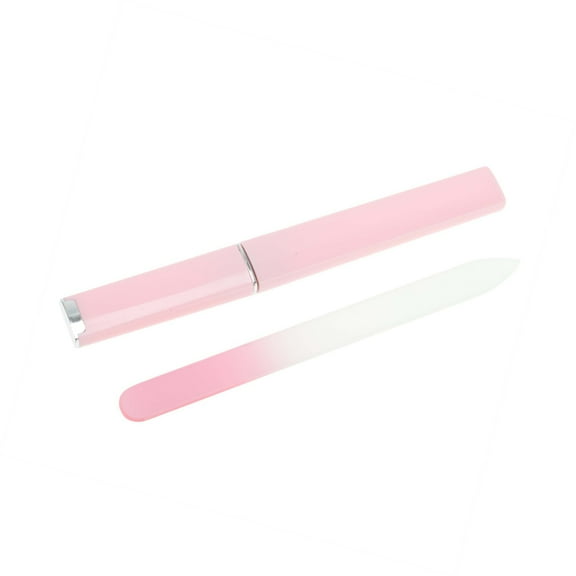Vocoste 1 Set Round Head Glass Multifunctional Nail File with Tube Case Pink