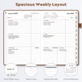 thumbnail image 5 of OMEYA Planner 2026 2027, A5 Leather Weekly & Monthly Planner, 12-Month Jul.26-Jun.27, Premium Hardcover Planner for Professionals, Inner Pockets, Monthly Tabs, Efficient Time & Goal Planning, 5 of 8