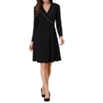 thumbnail image 2 of Allegra K women's Notch Collar Long Sleeve Knit Dress, 2 of 5