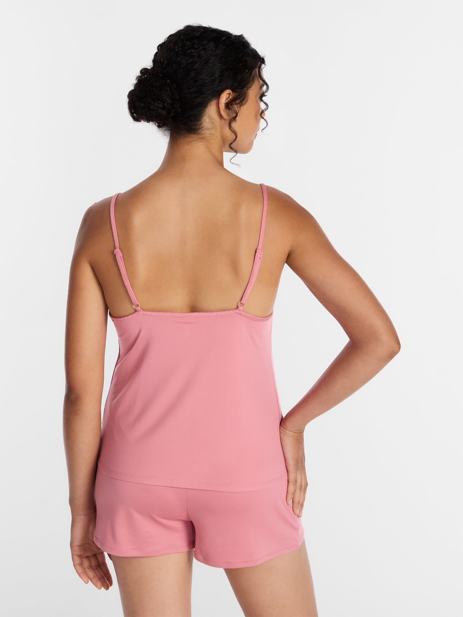 Joyspun Women’s Dreamy Soft Collection Lace Trim Knit Cami and Shorts Set, 2-Piece, Sizes XS-3X