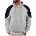thumbnail image 4 of MHFRRA Sudadera con Capucha y Cuello Redondo de Color Azul Holgado Informal para Hombre Gris, 4 of 4