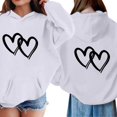 thumbnail image 5 of CPNG Girls Hoodies Tops Double Heart Print Long Sleeve Hooded Sweatshirts with Front Pocket Kids Loose Fit Daily Pullover Sweatshirt, 5 of 5