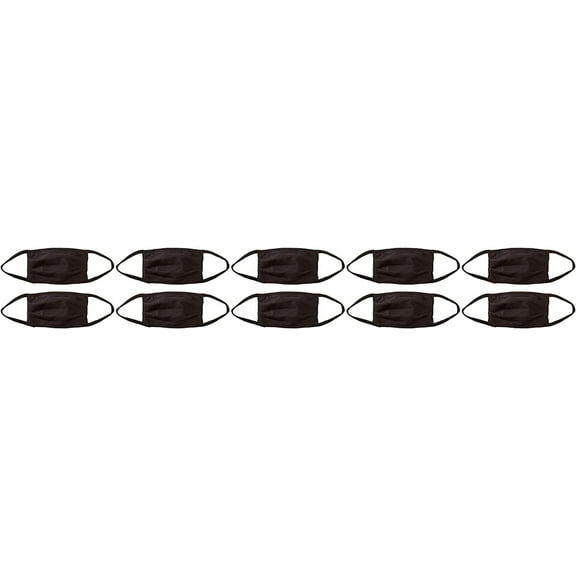 Hanes unisex adult Mask, Pack of 10 Face Mask, Black, One Size Fits Most US, 100% Cotton By Visit the Hanes Store