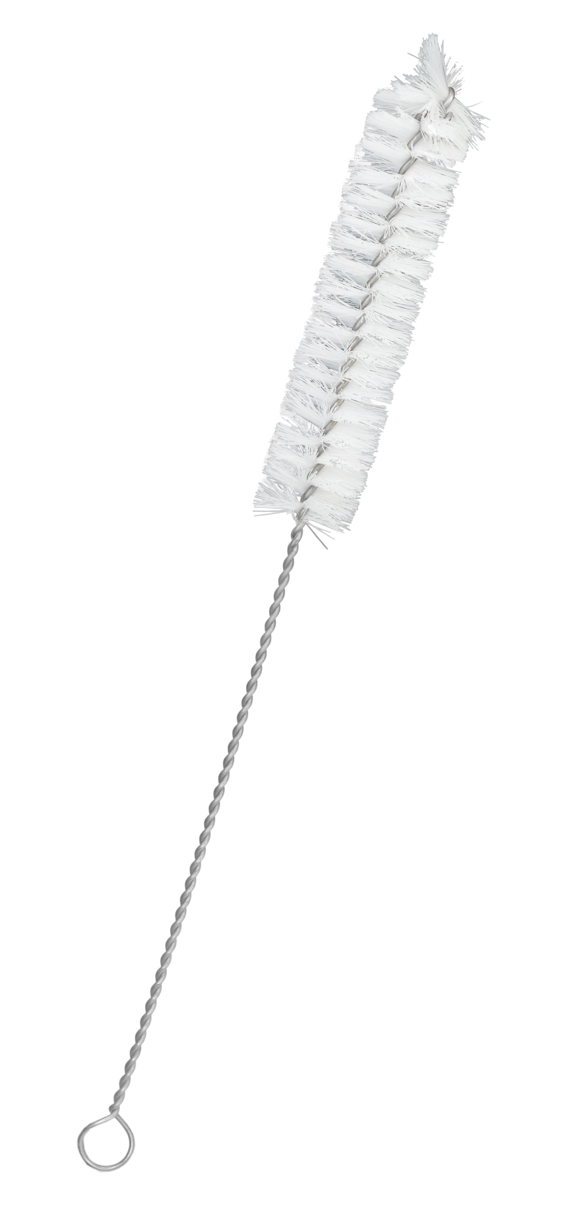 12PK Bristle Cleaning Brushes with Fan-Shaped Ends, 9" - Twisted Stainless Steel Wire Handle - Ideal for 0.6" - 0.8" Diameter Tubes, Bottles, Flasks, Cylinders, Jars, Vases, Cups - Eisco Labs