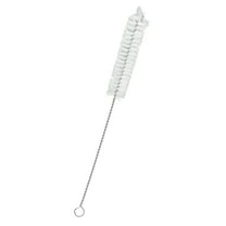 Bristle Cleaning Brush with Fan-Shaped End, 9" - Twisted Stainless Steel Wire Handle - Ideal for 0.6" - 0.8" Diameter Tubes, Bottles, Flasks, Cylinders, Jars, Vases, Cups - Eisco Labs