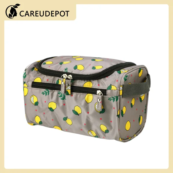 1Pcs Travel Makeup Bag Toiletry Organizer Waterproof Oxford Cloth Gray Yellow