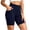 Dark Blue, variant on Plus Size Shorts Cotton Women Summer Thin High Waist Tummy Control Yoga Running Sports Shorts with Pockets Wine S