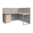 thumbnail image 1 of Easy Office L Shaped Cubicle Desk with Drawers in Natural Elm - Engineered Wood, 1 of 8