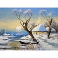 thumbnail image 1 of Taladro diamante pintura (DE2052) paisaje nevado cuadro de mosaico redondo completo DIY decoración del hogar 50x70cm Hugtrwg Para estrenar, 1 of 1