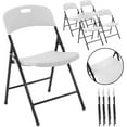 thumbnail image 2 of Creative Outdoor Portable Plastic Folding Chairs 4 Pack 500-lb Capacity Outdoor Chair, White, 2 of 6