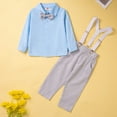 thumbnail image 2 of AherBiu Baby Clothes Boy Gentleman Button down Shirts with Romper Bowtie Formal Party Wedding Toddler Outfits, 2 of 4