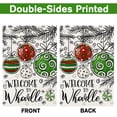 thumbnail image 3 of Christmas Garden Flag,Welcome To Whoville Green Christmas Balls Pine Leaves Double Sided Winter Holiday Decoration Yard Flag for Farmhouse Front Porch Lawn Winter Outdoor Decor 12.5x18, 3 of 6