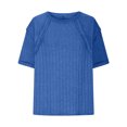 thumbnail image 7 of Mittory Womens Oversized T Shirts Summer Ribbed Knit Cuffed Short Sleeve Tunic Tops Casual Loose Fit Tees, 7 of 7