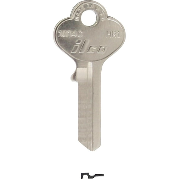 Kaba Ilco Corp. House Key HR1 Nickel Plated - Standard Key Blank - 10 Pack, Silver