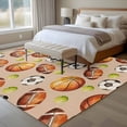 thumbnail image 5 of Area Rug 72×108in, Sport Basketball Soccer Tennis Floor Carpet Living Room Rug, Rugby on Retro Linen Non-Slip Welcome Mat Indoor Rugs for Bedroom Dining Room, 5 of 9