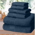 thumbnail image 5 of MALLONI HOME Ultra Soft 6 Pack Cotton Towel Set, Contains 2 Bath Towels 28x55 inch, 2 Hand Towels 16x24 inch & 2 Wash Coths 12x12 inch, Ideal Everyday use, Compact & Lightweight - Mineral Blue, 5 of 8