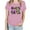 Pink, variant on ICHUANYI Women's Stylish Crewneck Mardi Gras Loose Shirt Print Short Sleeve T-shirt Casual Tops Cloth New Trending