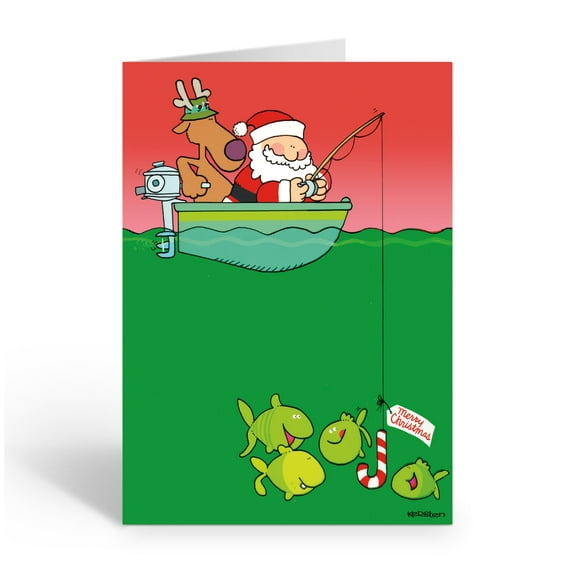 Stonehouse Collection Santa Fishing Christmas Cards - 60042