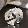 thumbnail image 5 of NUZYZ Silver Plate Claw Ring Woven Mesh Jewelry Gift US 8, 5 of 8