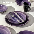 thumbnail image 4 of Home VSS Stoneware Sonoma 16pc Dinnerware Set, Outside Black + Inside Spinwash Purple, 4 of 7