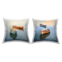 Stupell Industries Two Boats on Lake Decorative Printed Throw Pillow, 18 x 18