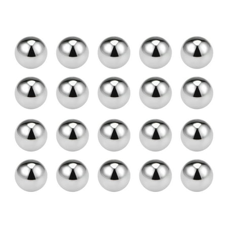 Uxcell Silver Bearing Balls Metric Solid Chromium Steel G10 Precision Grade for Casters 20 Pcs 0.31 inch