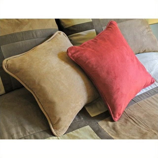 Blazing Needles 18" Micro Suede Throw Pillow with Cording Set-Indigo