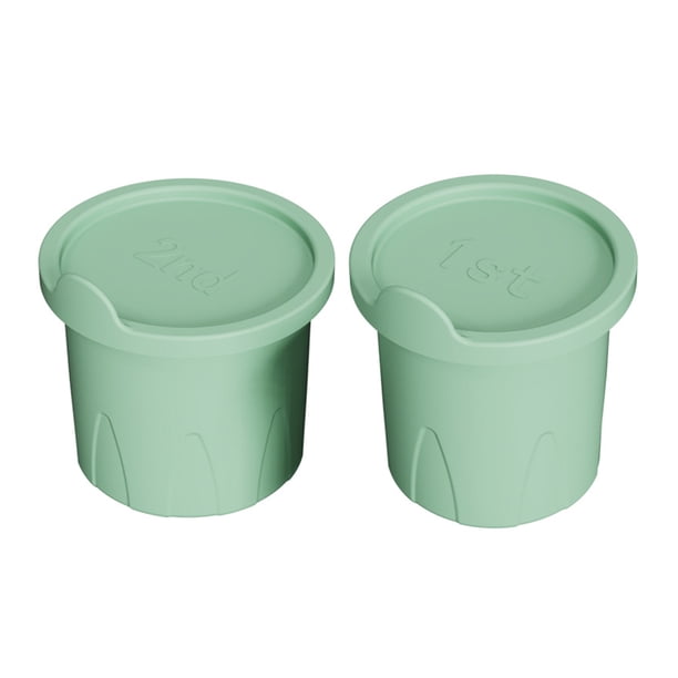 Wosthever Molde hueco para cubitos de hielo de silicona de grado maternal, bandeja de hielo sellada con tapa, 2 piezas Verde