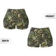 thumbnail image 5 of Fotbe Green Skulls Seamless Shorts, Womens Workout Shorts High Waist Stretch Booty Short for Gym/Yoga/Running/Biking-XX-Large, 5 of 9