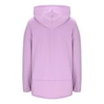 thumbnail image 5 of Zunfeo Women's Fleece Lined Hoodie - Cozy Fall Winter Plush Sweatshirts Warm Tunic Tops Hoodies, Relaxed Fit with Side Snap for Cold Weather Purple M, 5 of 6