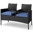 thumbnail image 5 of Demifill Patio Loveseat with Built-in Table, Patio Conversation Set for Outdoor as Garden, Backyard, Porch, Navy, 5 of 13