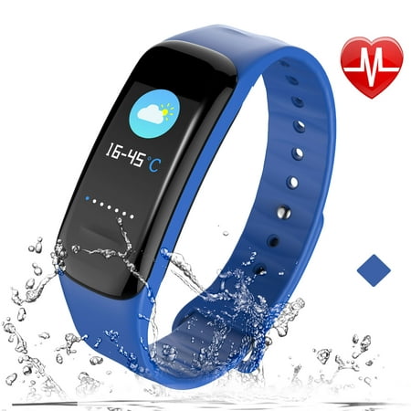 Smart Wristband, EEEKit Waterproof Sports Smart Fitness Watch Bracelet with Heart Rate Monitor Activity Tracker Pedometer Compatible with iPhone XS XR X 8 7 Plus Galaxy S10 S9 S8 Android (Best Heart Rate Strap For Iphone)