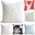 thumbnail image 2 of Christmas Pillow Case Snowflake Elk Protective Throw Pillow Case Cushion Cover, 2 of 8